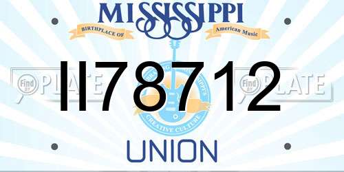 II78712 Mississippi License Plate