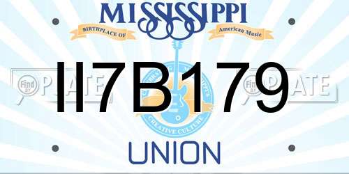 II7B179 Mississippi License Plate