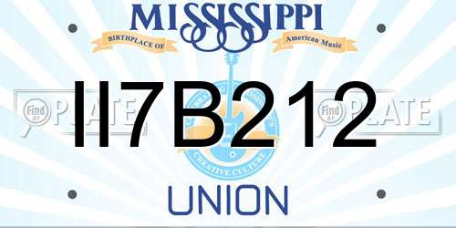 II7B212 Mississippi License Plate
