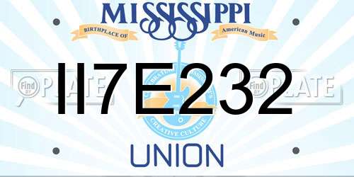 II7E232 Mississippi License Plate