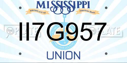 II7G957 Mississippi License Plate