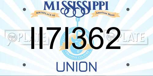 II7I362 Mississippi License Plate