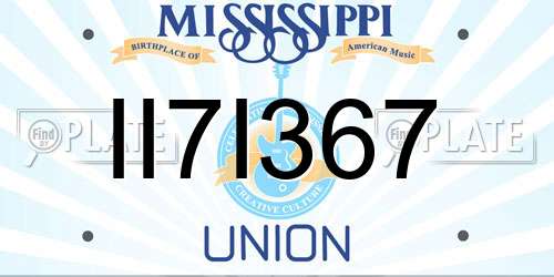 II7I367 Mississippi License Plate