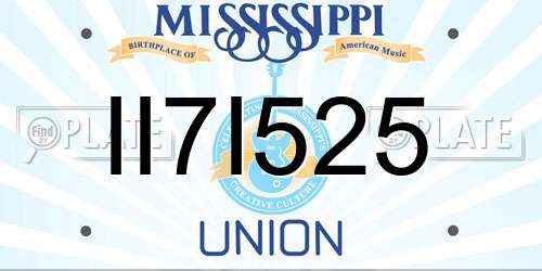 II7I525 Mississippi License Plate