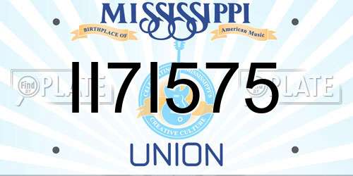 II7I575 Mississippi License Plate