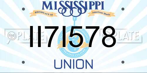 II7I578 Mississippi License Plate