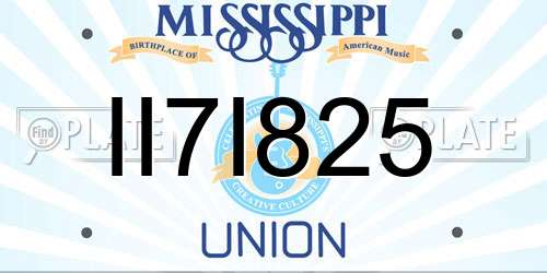 II7I825 Mississippi License Plate
