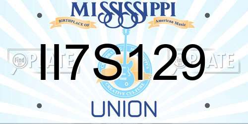 II7S129 Mississippi License Plate