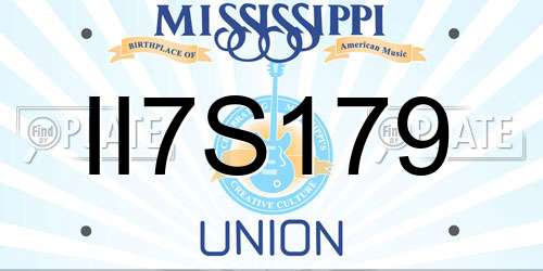 II7S179 Mississippi License Plate