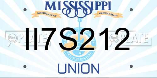 II7S212 Mississippi License Plate