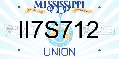 II7S712 Mississippi License Plate