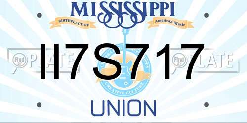 II7S717 Mississippi License Plate