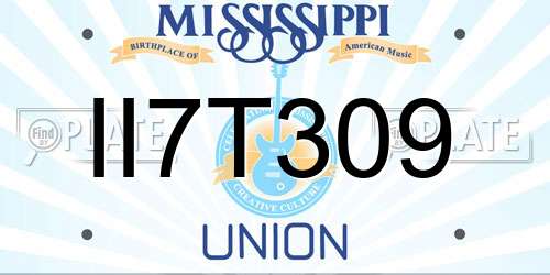 II7T309 Mississippi License Plate