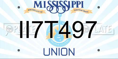 II7T497 Mississippi License Plate