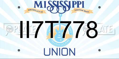 II7T778 Mississippi License Plate