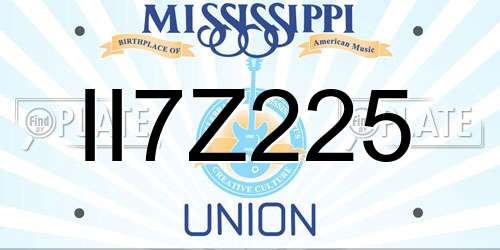 II7Z225 Mississippi License Plate