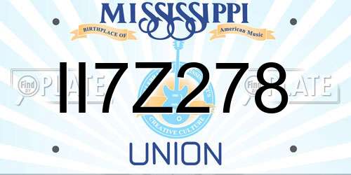 II7Z278 Mississippi License Plate