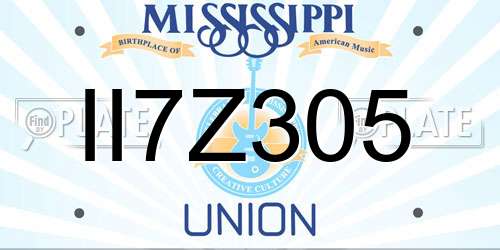 II7Z305 Mississippi License Plate