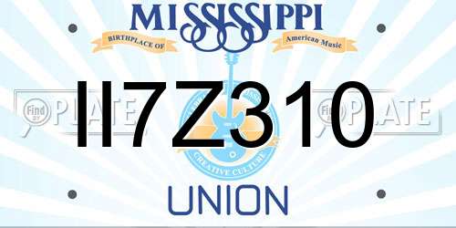 II7Z310 Mississippi License Plate