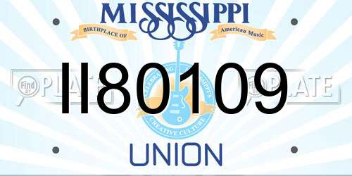 II80109 Mississippi License Plate