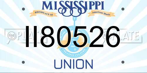 II80526 Mississippi License Plate