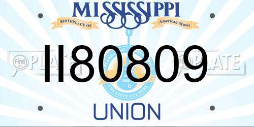 II80809 Mississippi License Plate