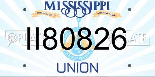 II80826 Mississippi License Plate