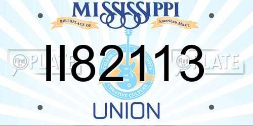 II82113 Mississippi License Plate