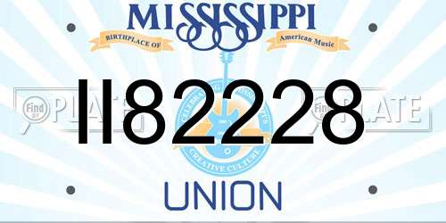 II82228 Mississippi License Plate