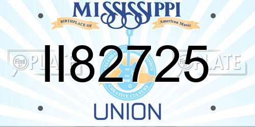 II82725 Mississippi License Plate