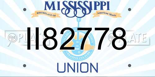 II82778 Mississippi License Plate