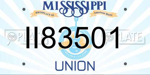 II83501 Mississippi License Plate