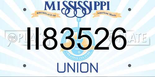 II83526 Mississippi License Plate