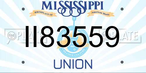 II83559 Mississippi License Plate