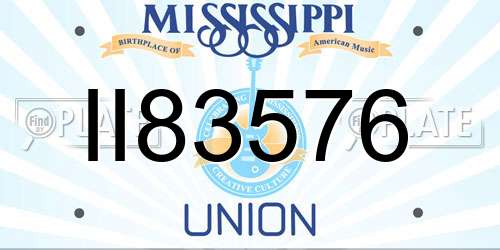 II83576 Mississippi License Plate
