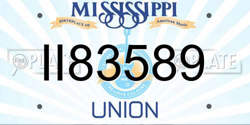II83589 Mississippi License Plate