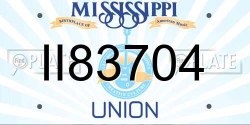 II83704 Mississippi License Plate
