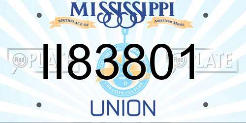 II83801 Mississippi License Plate