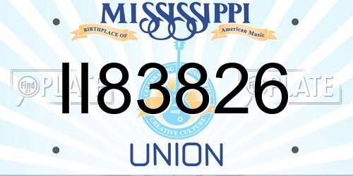 II83826 Mississippi License Plate