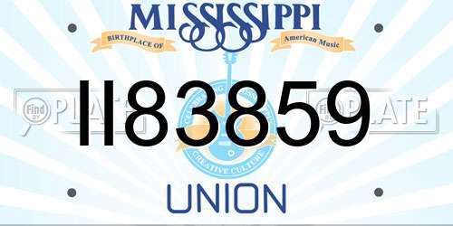 II83859 Mississippi License Plate