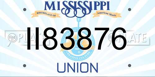 II83876 Mississippi License Plate