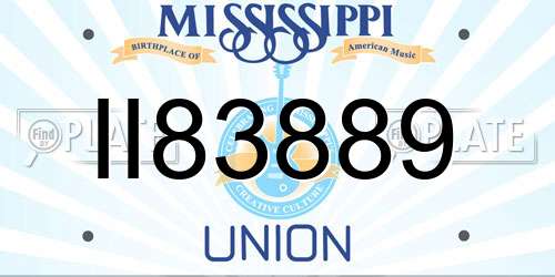 II83889 Mississippi License Plate