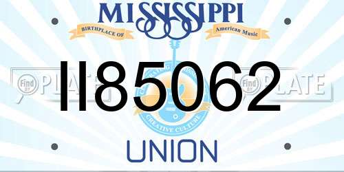 II85062 Mississippi License Plate