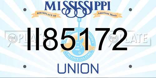 II85172 Mississippi License Plate