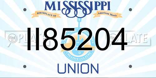 II85204 Mississippi License Plate