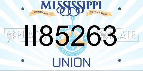 II85263 Mississippi License Plate