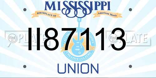 II87113 Mississippi License Plate