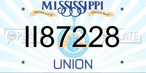 II87228 Mississippi License Plate