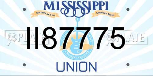 II87775 Mississippi License Plate