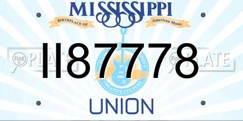 II87778 Mississippi License Plate
